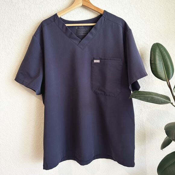 Figs Other - Figs Mens Leon Three Pocket Scrub Top XXL Blue Medical Workwear Nursing Doctor